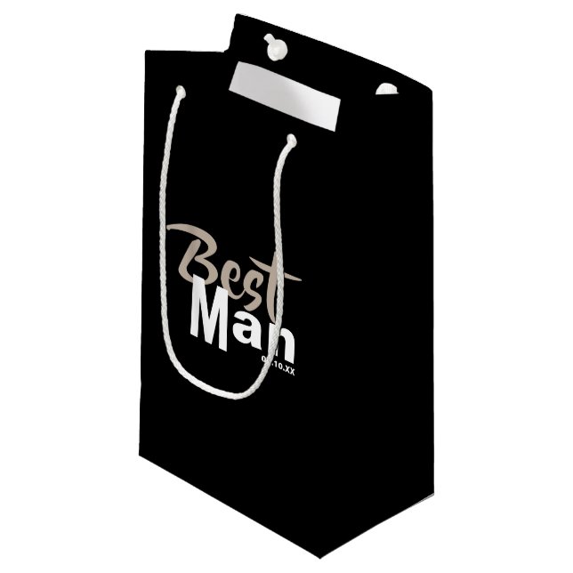 Modern Best Man Small Gift Bag (Front Angled)