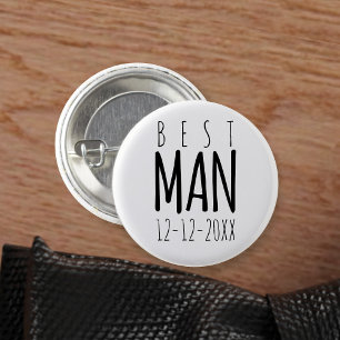 Modern Best Man Wedding Bachelor Party Pin Button
