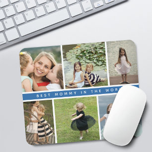 Modern Best Mommy Photo Collage Mouse Mat