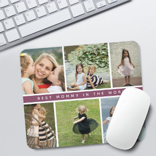 Modern Best Mommy Photo Collage Mouse Mat