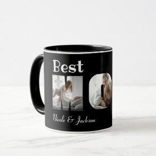 Modern Best Mum Ever 3 Photos Collage Black Mug