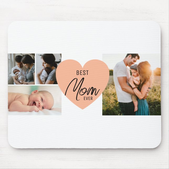 Modern Best Mum Ever 4 Photo Mouse Mat (Front)