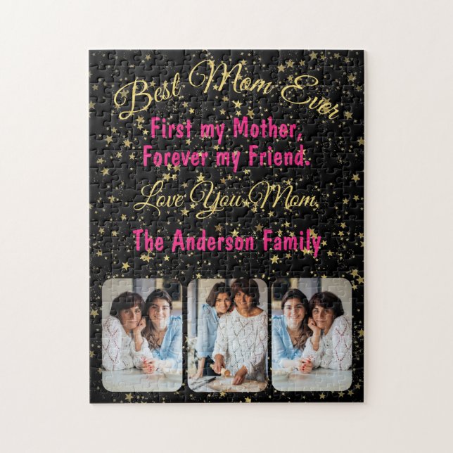 Modern Best Mum Ever Family Photos Mothers Day Jigsaw Puzzle (Vertical)