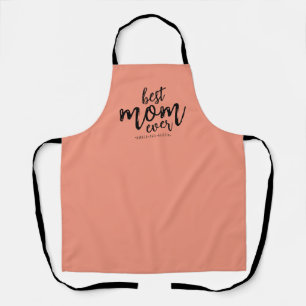 Modern Best Mum Ever Mummy Kids Name Script Apron