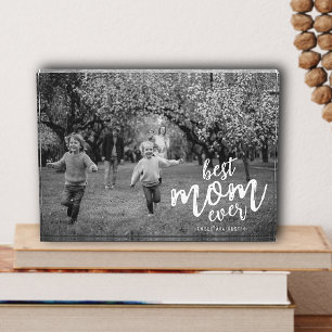 Modern Best Mum Ever Mummy Kids Name Script Photo Block