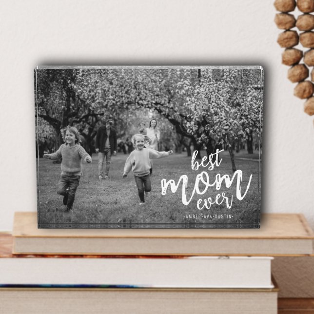 Modern Best Mum Ever Mummy Kids Name Script Photo Block (Creator Uploaded)