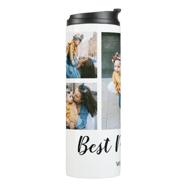 Modern Best Mum Ever Photo Collage Gift For Mum Thermal Tumbler (Rotated Left)