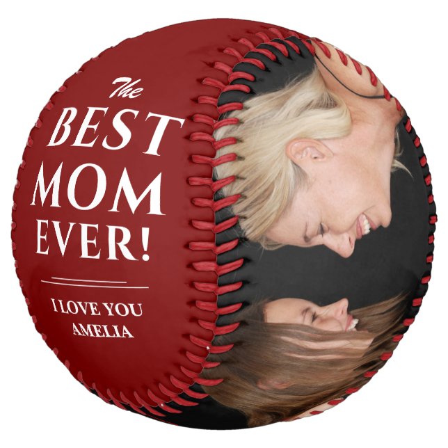Modern Best Mum Ever Photo Collage Mother`s Day Softball (Angled)