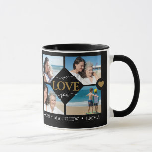 Modern Best Mum Ever Photo Collage Names Black Mug