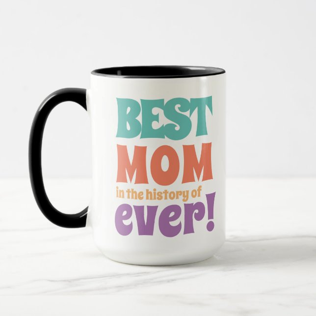 Modern Best Mum Kids Name Mother's Day Gift Mug (Left)