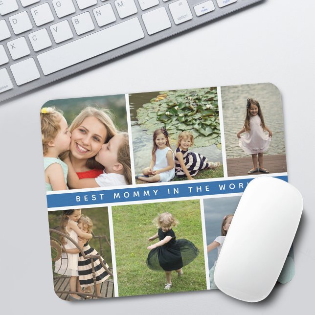 Modern Best Mummy Photo Collage Mouse Mat (Modern Best Mommy Photo Collage Mouse Pad)