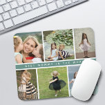 Modern Best Mummy Photo Collage Mouse Mat<br><div class="desc">Modern 6 photo collage on a grid with mint green stripe in the middle that says "best mummy in the word" mouse pad.</div>