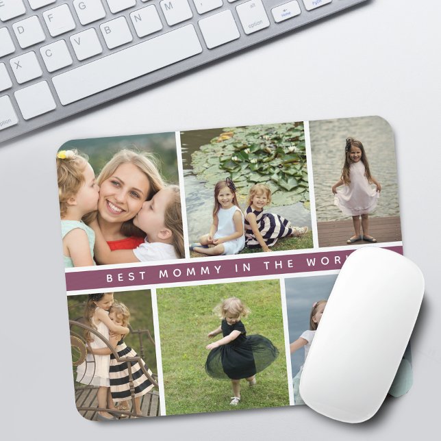 Modern Best Mummy Photo Collage Mouse Mat (Modern Best Mommy Photo Collage Mouse Pad)