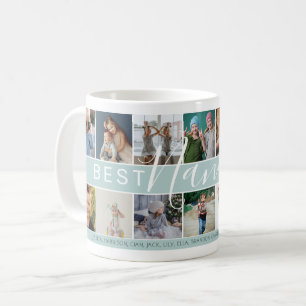Modern Best Nana Ever Photo Collage & Names Coffee Mug
