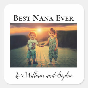 Modern Best Nana Ever Photo  Square Sticker