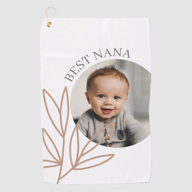 Modern Best Nana Mother's Day Photo Golf Towel (Front)