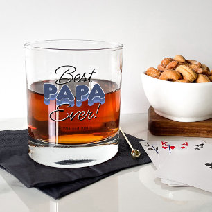 Modern Best Papa Ever Whiskey Glass