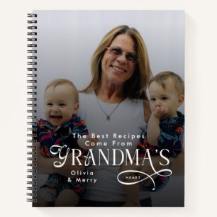 Modern Best Recipes Grandma Photo Grandkids Gifts Notebook