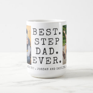 Modern BEST STEPDAD EVER 2 Photos Personalised Coffee Mug