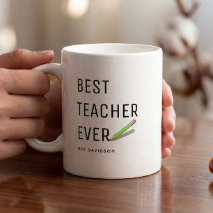 Modern 'Best Teacher Ever' Personalised Mug