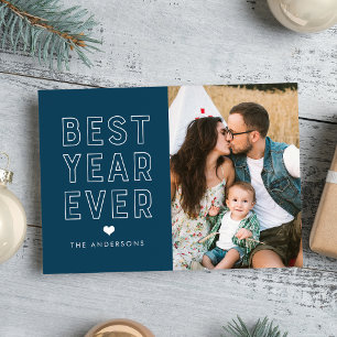 Modern Best Year Ever Holiday Photo Card