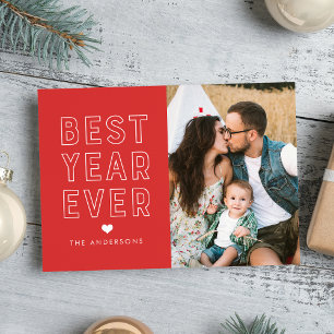 Modern Best Year Ever Holiday Photo Card