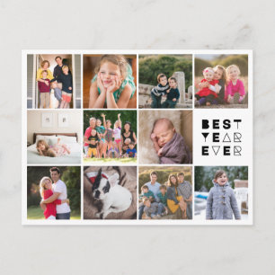 Modern Best Year Ever Minimal Happy New Year Photo Postcard