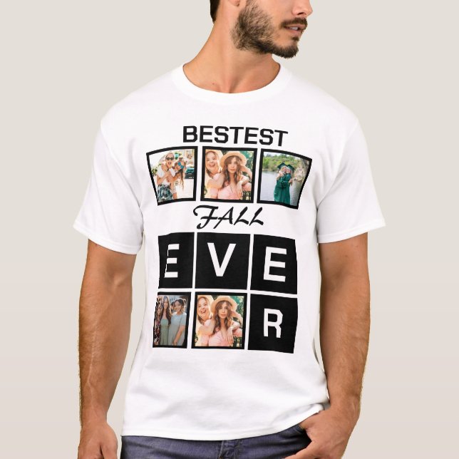 Modern Bestest Fall ever 5 Photo Collage T-Shirt (Front)