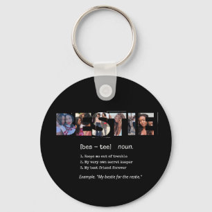 Modern Bestie BFF Best Friends Photo Collage Cute  Key Ring