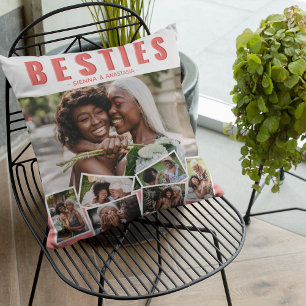 Modern Bestie Photo Snap Collage   Friends Cushion