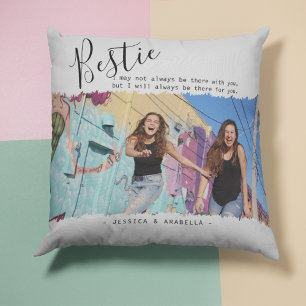 Modern Bestie Quote Photo Personalised BFF Cushion
