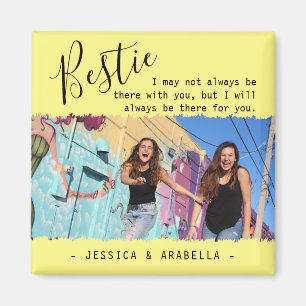 Modern Bestie Quote Photo Personalised BFF Magnet