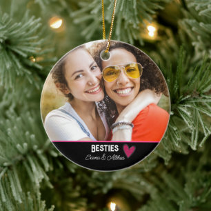Modern Besties Best Friend Photo Ceramic Tree Decoration