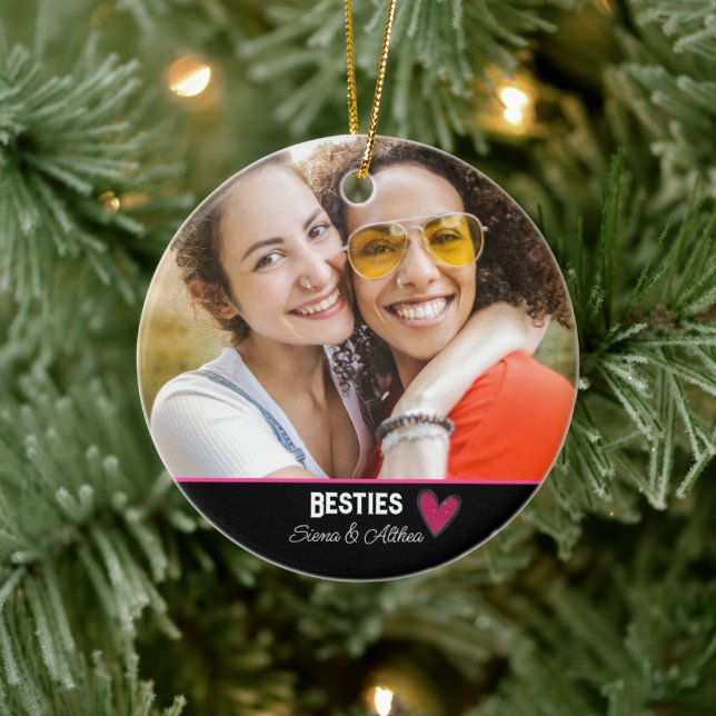 Modern Besties Best Friend Photo Ceramic Tree Decoration (Tree)