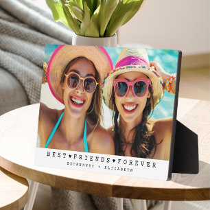 Modern Besties Friendship Heart Photo Plaque
