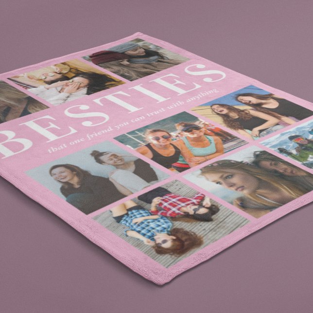 Modern Besties Gift | Best Friends Pink Fleece Blanket (Creator Uploaded)