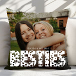 Modern  Besties Photo Gift Cushion<br><div class="desc">The Modern Hearts Typography Photo Besties Gift Throw Pillow is a chic and personalised home accessory, celebrating the unbreakable bond between best friends. Featuring elegant modern script text and a customisable photo space, this pillow lets you showcase a favourite memory with your bestie. Made from soft, high-quality fabric, it’s perfect...</div>