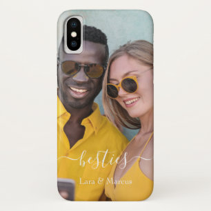 Modern Besties Script Friends Photo iPhone X Case