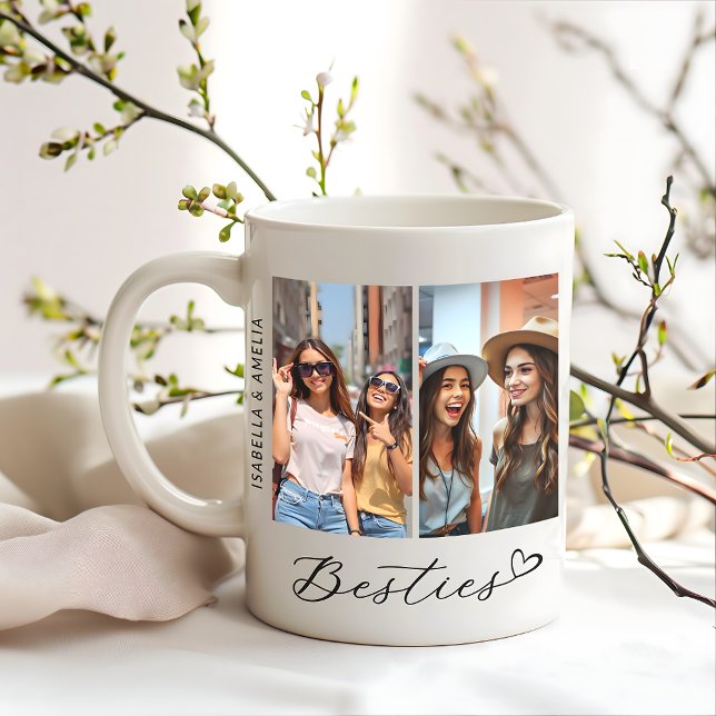 Modern Besties Two Photos Script BBF  Coffee Mug (Creator Uploaded)