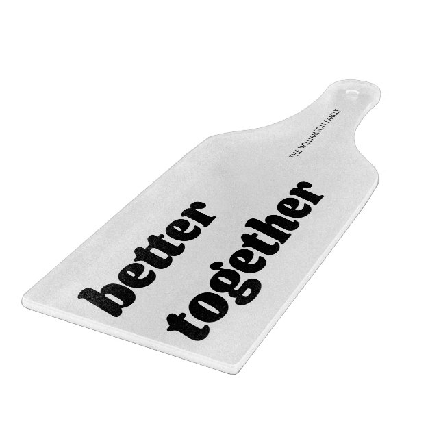 Modern Better Together Black White Charcuterie Cutting Board (Corner)