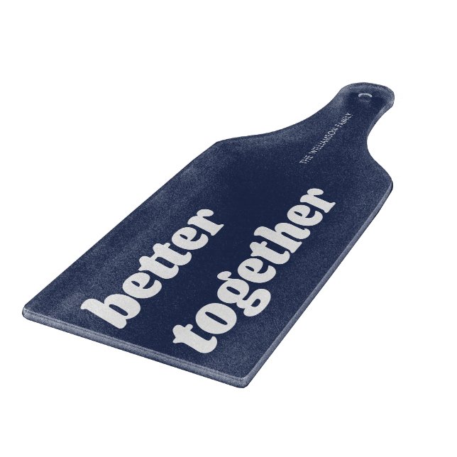 Modern Better Together Dark Blue Charcuterie Cutting Board (Corner)