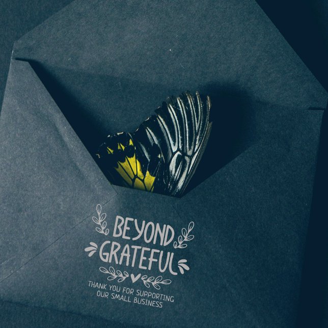 Modern Beyond Grateful, Thank You  Rubber Stamp (Creator Uploaded)