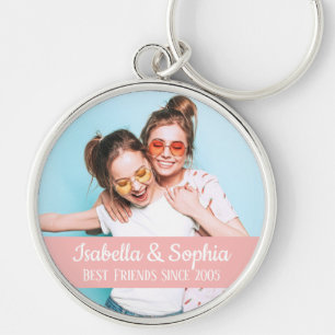 Modern BFF photo Best friends names Key Ring