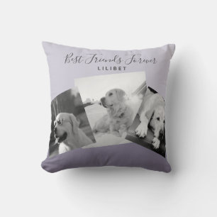 Modern BFF PHOTO COLLAGE Gift Personalised Purple Cushion