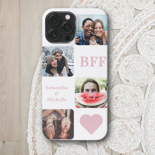 Modern BFF Pink Photo Keepsake iPhone Case (Creator Uploaded)