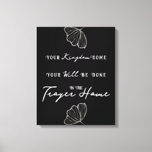 Modern Bible Quote Prayer Personalised Family Name Canvas Print
