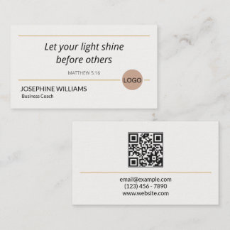 Modern Bible Verse Matthew 5:16 - Luxury Christian Business Card