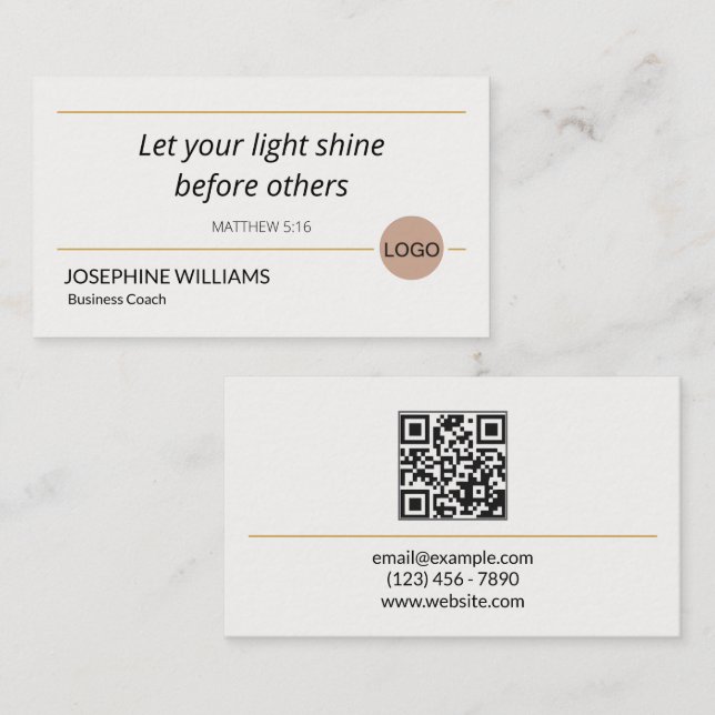 Modern Bible Verse Matthew 5:16 - Luxury Christian Business Card (Front/Back)