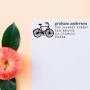 Modern Bicycle Custom Name & Formal Return Address Self-inking Stamp