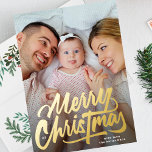 modern BIG GOLD SCRIPT Merry Christmas Foil Holiday Card<br><div class="desc">Real Foil Christmas Holiday Cards - Fully Editable and Customisable
*Please contact me for any design questions</div>